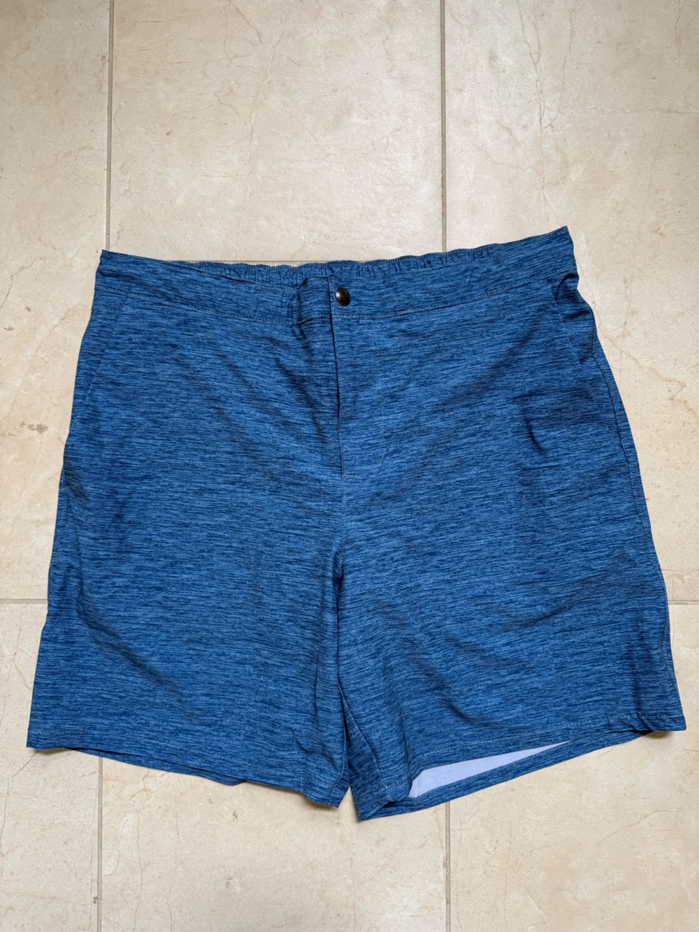 Lands' End Men's Lined 7 Hybrid Swim Shorts Blue Heather Sz M